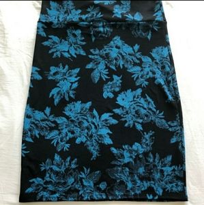 NWT AGNES & DORA Black & Teal Pencil Skirt S Fits 4 - 6